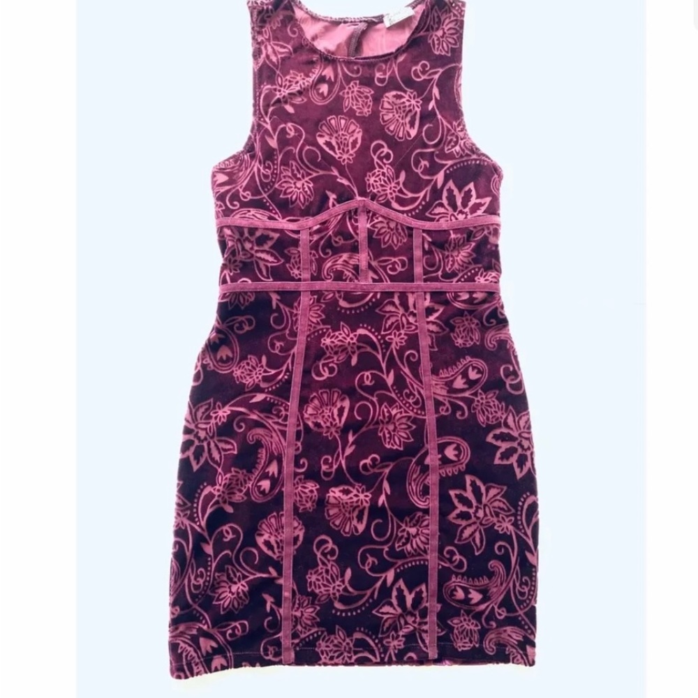 Free People Intimately Burnout Babe Purple Velvet Mini Dress - Picture 3 of 9